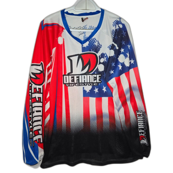 Defiance Lifestyle Other - Defiance Lifestyle USA Flag MX Motocross Jersey | Men's Size XL | Red White Blue